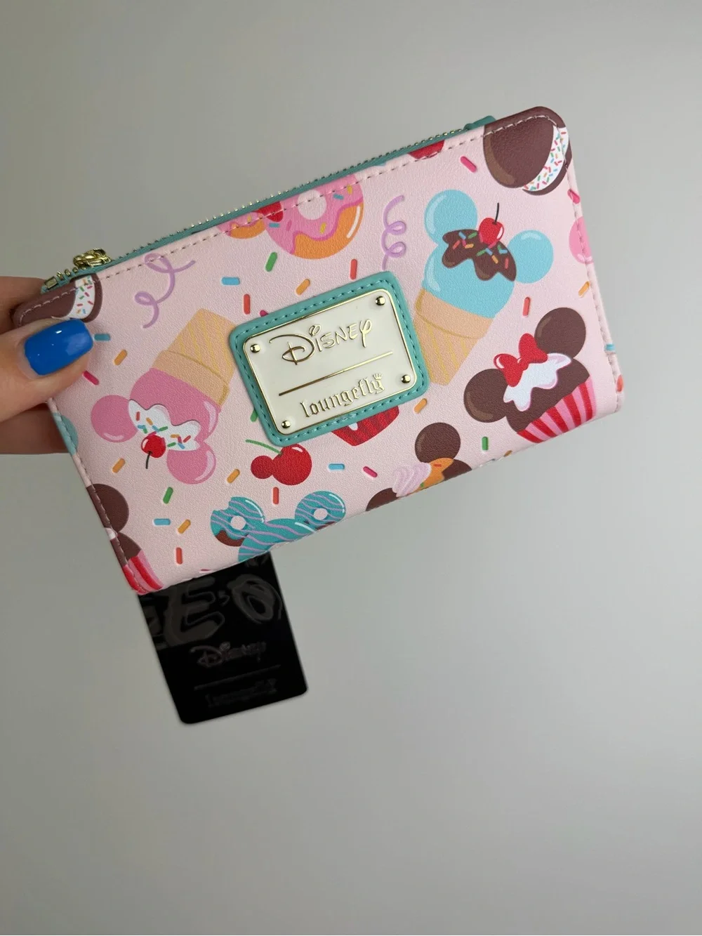 Disney Loungefly Mickey & Minnie Sweet Treats Zip Around Wallet NWT